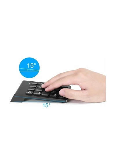 Thentech Kablosuz Bağlantılı Numaratik Klavye Ufak Kullanışlı Kablosuz Laptop Dizüstü Bilgisayar İçin Klavye Siyah