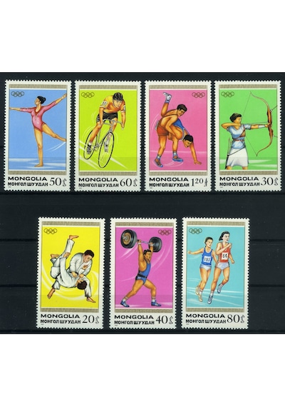 Koleksiyon Pulları, 1988 Moğolistan,yaz Olimpiyatları Hatıra Serisi,7 Pul Damgasız Tam Seri,n11-56