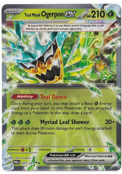 Teal Mask Ogerpon Ex 25 - Pokemon Twilight Masquerade - Pokemon Kartı Mint