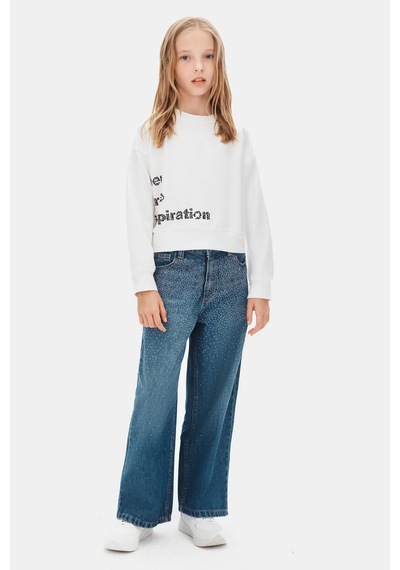 Xo Kids Kız Çocuk Sweatşirt 8-14 Yaş 39326 Ekru