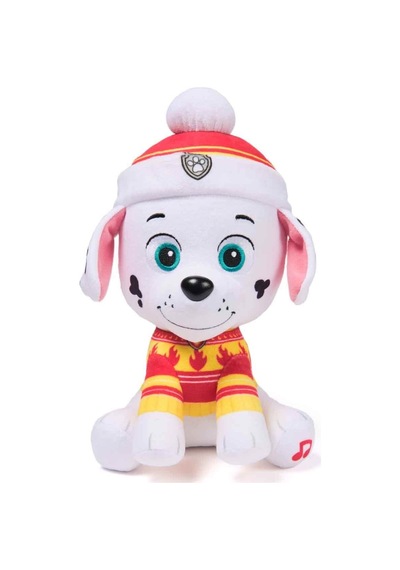 Paw Patrol Sesli Holiday Peluş 20 Cm 87323 Marshall Çok Renkli