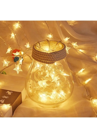 Dekoratif Yıldızlı İp Led Işık - Star Yıldız Led Işık Yılbaşı Süs