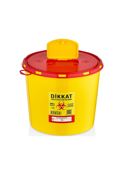 Tıbbi Atık Kovası 5 Lt +A 5 Adet Sarı