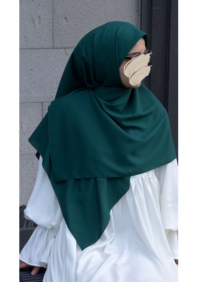 Qalortex Scarf Pamuklu Organik Modal Eşarp-zümrüt