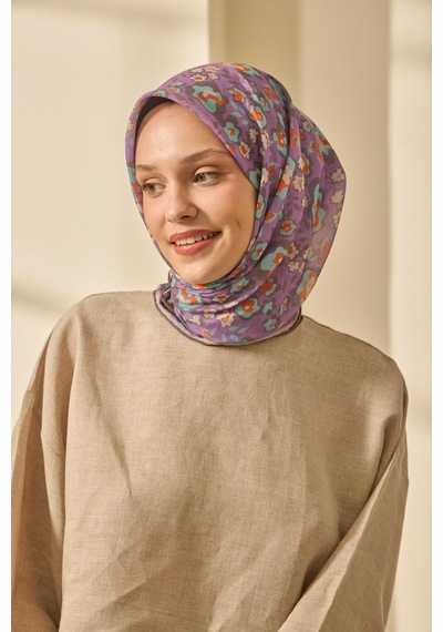 Silk Home Soft Eşarp 73090-10 Eflatun, Turkuaz, Leylak, Turuncu, Taş