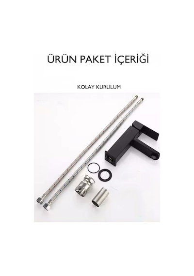 Rudi 602B Kare Lavabo Bataryası Siyah