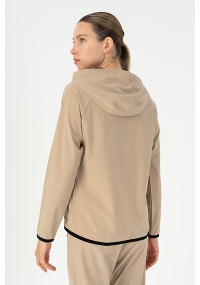 Maraton Regular Kadın Kapüşonlu Açık Vizon Tracktop Vizon