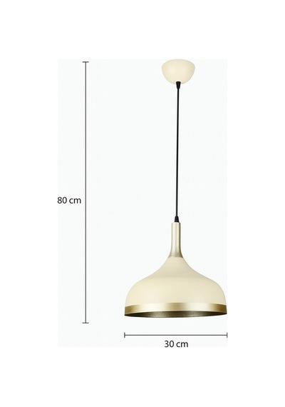 Koal Avize Cosmos Krem Içi Gold Özel Tasarım Modern Dekoratif Cafe Mutfak Salon Sarkıt Tekli Avize Ampulsüz Krem Gold Krem