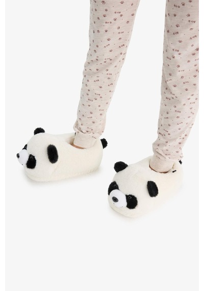 Defacto Panda Temalı Düz Taban Panduf Erkek Çocuk A8256A824WN Siyah