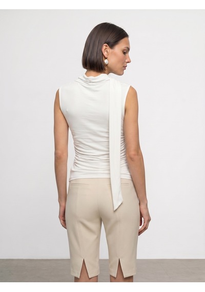 Dilvin 32897 Şal Yaka Degaje Top-ekru