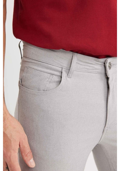 DeFacto Yazlık Chino Kanvas Dokulu Pantolon Slim Fit Dar Kesim Cepli Dar Paça T1055AZ25SPGR169