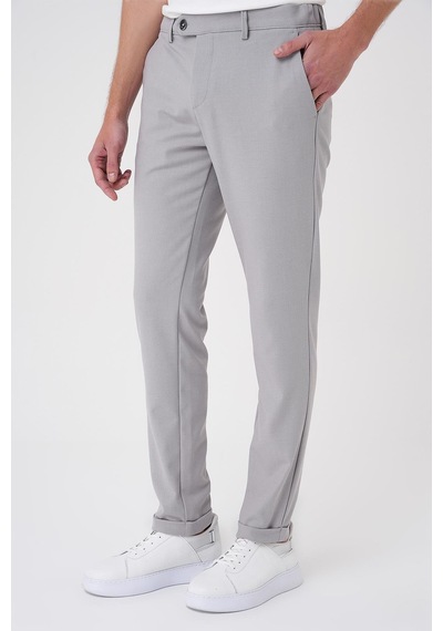 Efor Comfort Fit Beli Lastikli Dokulu Gri Jogger Pantolon P 1186 Gri