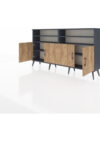 Arges Konsol 6 Raflı 4 Kapaklı 176x30x99 Antrasit-çam/antrasit Antrasit-çam/antrasit Arges Konsol 6 Raflı 4 Kapaklı 176x30x99 Antrasit-çam/antrasit Antrasit-çam/antrasit