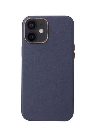 Apple Uyumlu iPhone 12 Kılıf Zore Leathersafe Wireless Kapak Lacivert