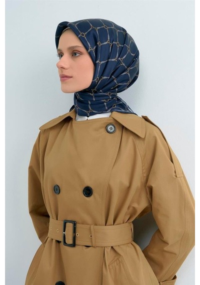 Armine İpek Eşarp 2026 Yaz - 9538-85 Lacivert Twill