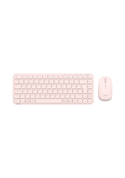 Philips Spt6338bt Bluetooth Ve 2.4ghz Kablosuz Türkçe Q Klavye Mouse Seti Pembe Optik