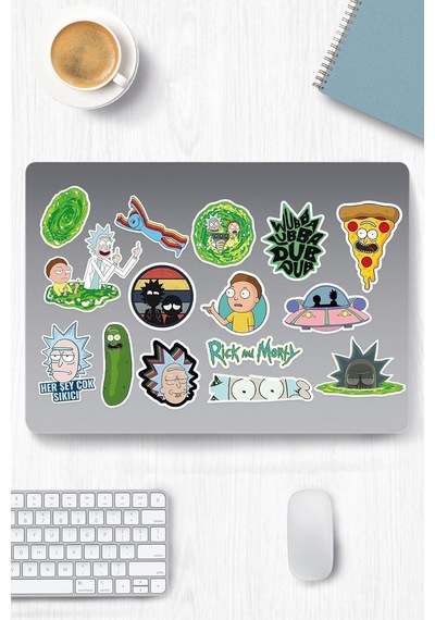 Rick And Morty Temalı Sticker Etiket Seti 1 - Laptop Notebook Telefon