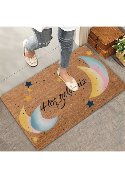 Valerine Life Ay Ve Yıldız Temalı Hoş Geldiniz Kapı Önü Paspası 45x70cm