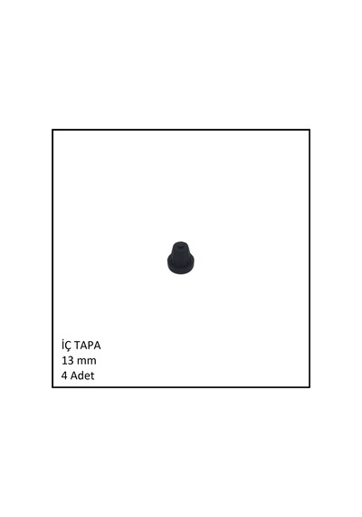 Plastik İç Tapa, Yuvarlak, 13 Mm 4 Adet Siyah