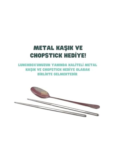 Vagonlife Bento 700ml Lunchbox Tek Katlı 2 Bölmeli Çelik Sefer Tası Yemek Kutusu Turkuaz Diğer
