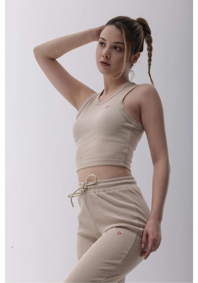 Playsportswear Kaşkorse Bej Fitilli Bra Bej