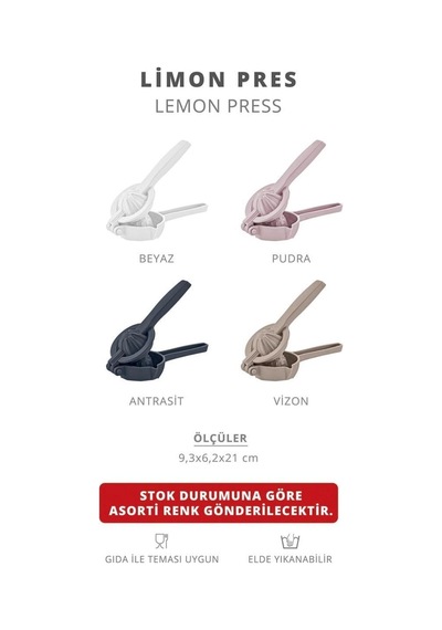 Bastırmalı Limon Portakal Ve Narenciye Sıkacağı Plastik Diğer