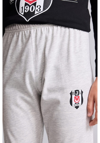 Defacto %100 Pamuk Beşiktaş Baskılı Bisiklet Yaka Uzun Kollu 2li Pijama Takımı Erkek Çocuk I2027a826aubk81 Siyah-bk81