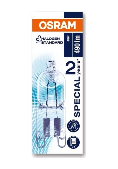 Osram Halogen-backofenlampe, Special Oven, G9-sockel, Dimmbar, 40 Watt, Warmweiß - 2700k, Für Über 200 Grad Einsetzba