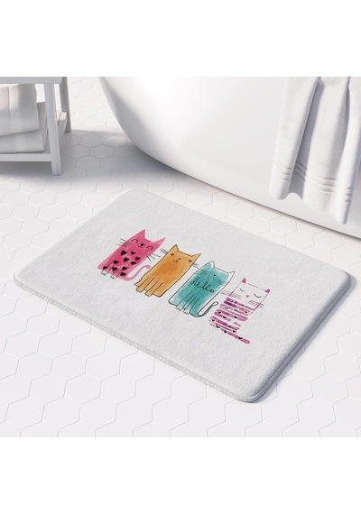 Sevimli Tasarımlı Mikrofiber 2'li Takım Banyo Paspası, Kaymaz Taban, Makinede Yıkanabilir 40x60 50x80 285 Tkmbp Diğer