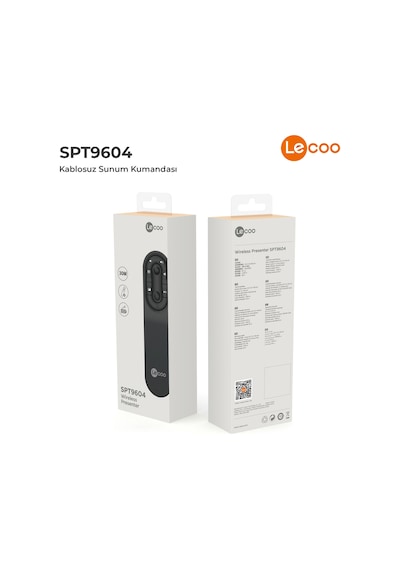 Lecoo SPT9604 Kablosuz 2.4 Ghz USB Alıcılı Lazer Presenter Sunum Kumandası Siyah