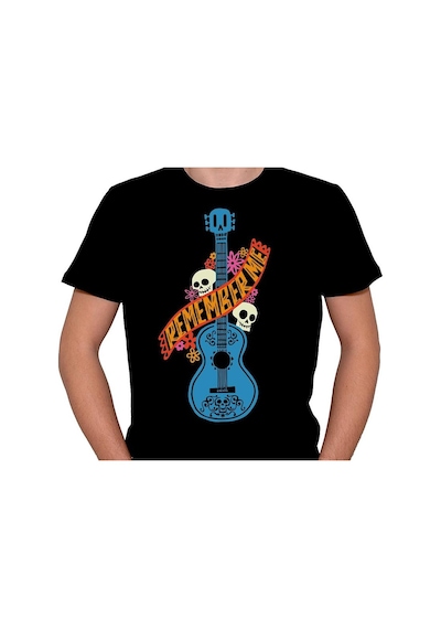 Guitar Gitar Remember Me Skull Kuru Kafa Flowers Tişört Unisex T-shirt 001