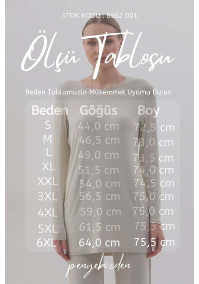 Penyebizden Kadın Viskon Full Likra Tunik-bej-bej Bej