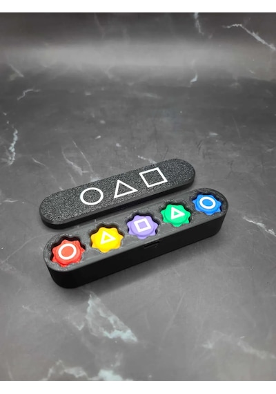Squid Game Gonggi 5 Taş Oyun Seti, Özel Uzun Kutulu, Ağır Taşlı V