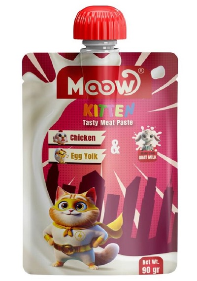 Moow Taze Tavuklu&yumurta Sarılı Keçi Sütlü Yavru Kedi Et Ezmesi 90gr X 3 Adet