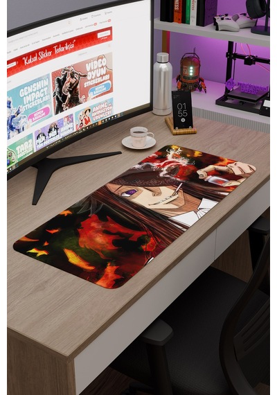 Fire Force Anime V3 - 70x30 Xl Gaming Kauçuk Kaymaz Taban Mouse Pad Fare Altlığı