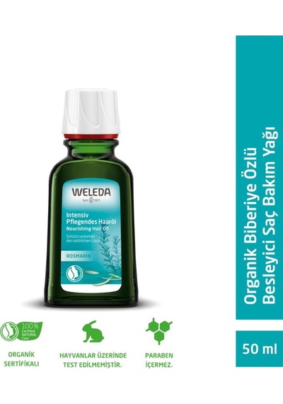 Weleda Rosemary Conditioning Hair Oil Organik Biberiye Özlü Besleyici Saç Bakım Yağı 50ml