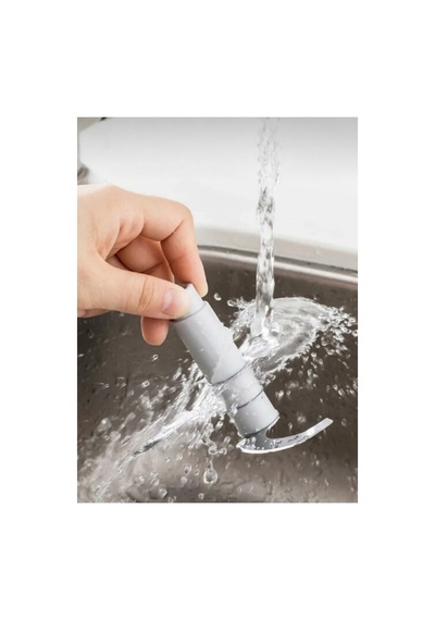 Büyük Paslanmaz Çelik Bıçaklı Karışık Renk Üsten Basmalı El Rondosu Blender Soğan Sebze Doğrayıcı Bej Bej