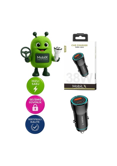 Mobilx Mc-03 38w Pd + Qc3.0 Metal Araç Şarj Cihazı Usb & Type-c Hızlı Çakmaklık Adaptörü