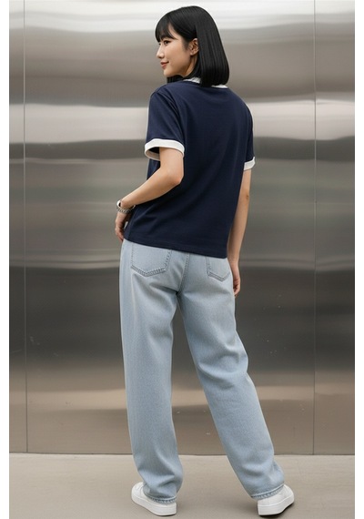 Uyguntarz Unisex Clarity Baskılı Tasarım Tshirt Lacivert