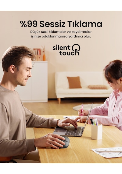 Ugreen Dikey Ergonomik Kablosuz Mouse, Bluetooth & 2.4ghz, 4000 Dpi, Beyaz Pilli , 95902b Standart