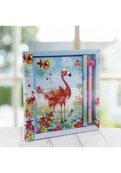 13X18Cm Flamingo Anı Defteri Ve Kalem Seti