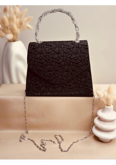 Elora Atelier Elora Mozaik Desen Siyah Simli Çanta Çok Renkli