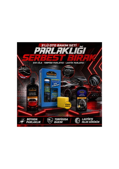 3lü Set Sıvı Cila,torpdio Parlatıcı Ve Lastik Parlatıcı
