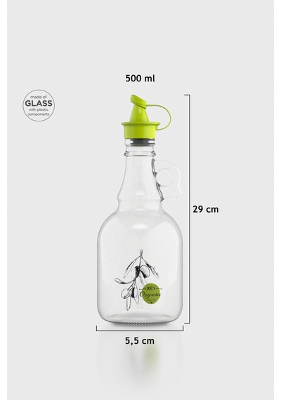 Renga Urla Olive Oil 500 Ml Yeşil Kapaklı Cam Yağlık 152076 Yeşil