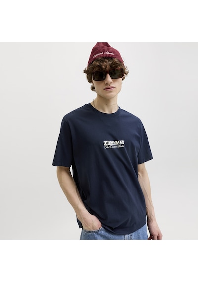 Jack & Jones Erkek Gögüs Baskili Bisiklet Yakatisört - Savona - 12310070 Çok Renkli