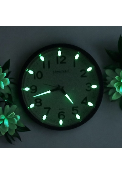 Time Gold Fosforlu Çocuk Odası Küçük Eskitme Duvar Saati Çap 22 Cm Sessiz Akar Saniye Eskitme