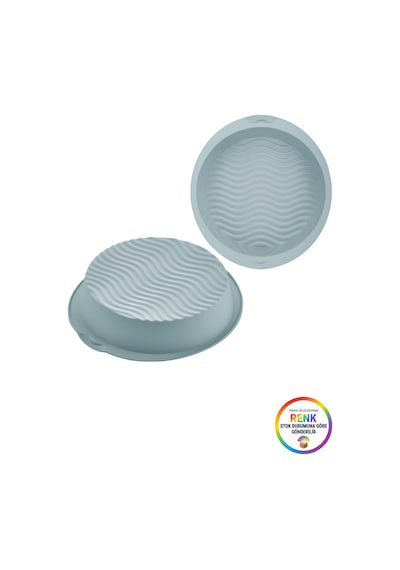 Silikon Cheesecake Kalıbı Kulplu Dalgalı Yuvarlak Pasta Kek Kalıbı Platinum Silikon 28 Cm Çok Renkli