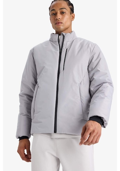 Defacto Defactofit Su İtici Slim Fit Dar Kesim Fermuarlı Su Geçirmez Mont E9484ax25wngr487 Gri