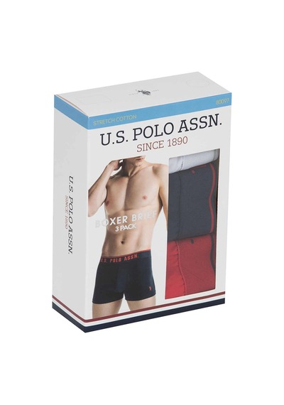 U.S. Polo Assn. Erkek Beyaz 3 Lü Boxer