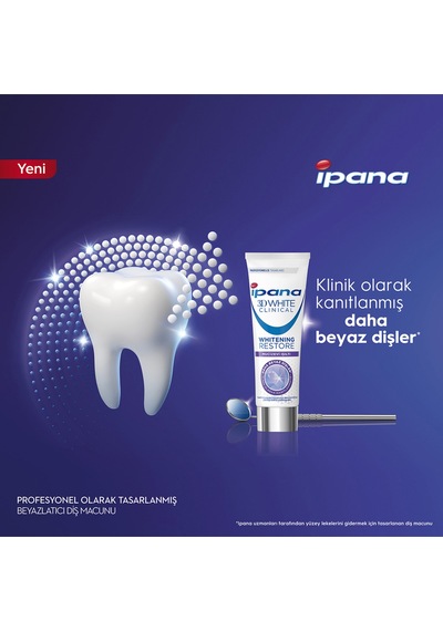 Ipana 3D White Clinical Canlandıran Parlaklık & Beyazlık Diş Macunu 65 ML Ipana 3D White Clinical Canlandıran Parlaklık & Beyazlık Diş Macunu 65 ML